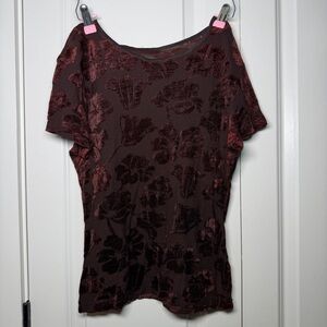 Elegant Burgundy Floral Women's Top